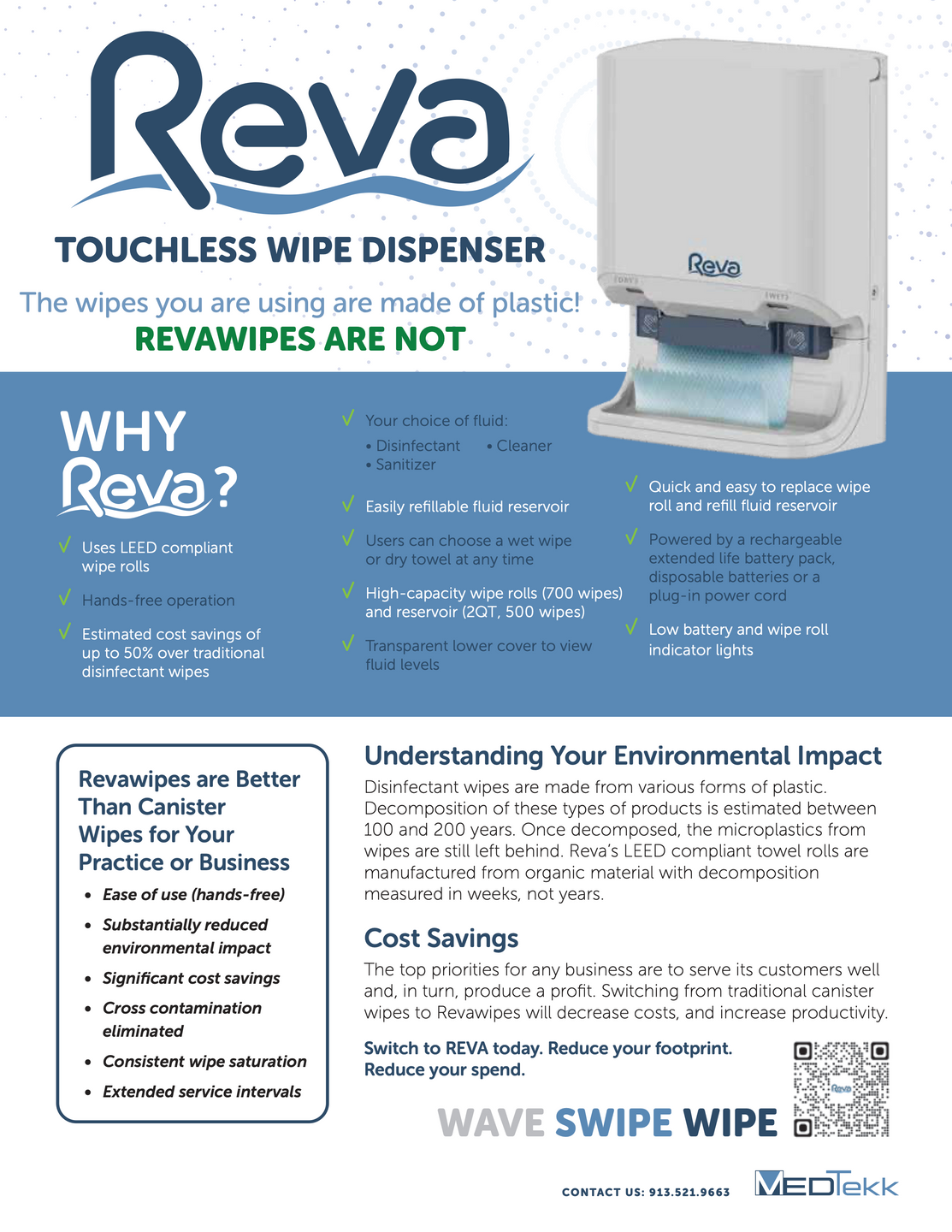 Reva Bio Clean R6 Reva Touchless Wipe Dispenser – MedTekk | Reva Touchless